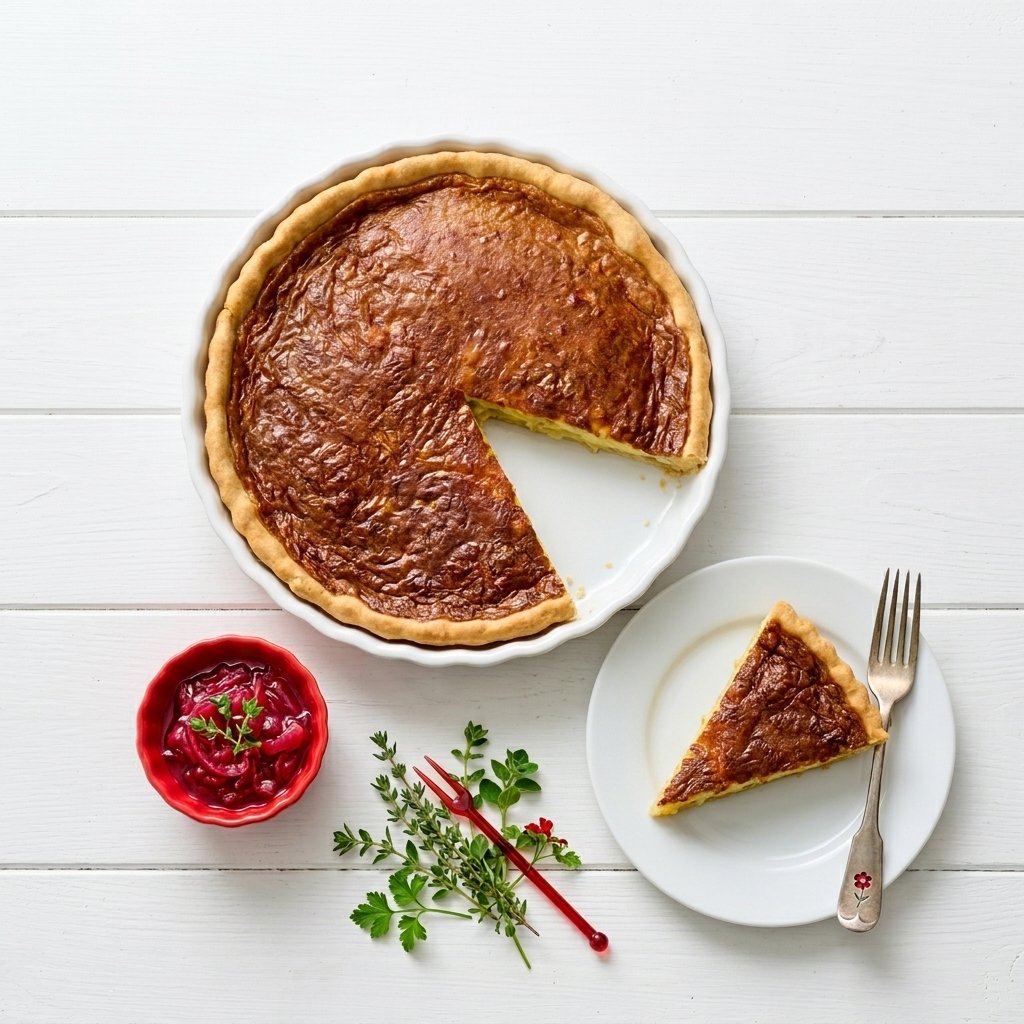 Cheese Tart (Savory Quiche) with a Large Salad