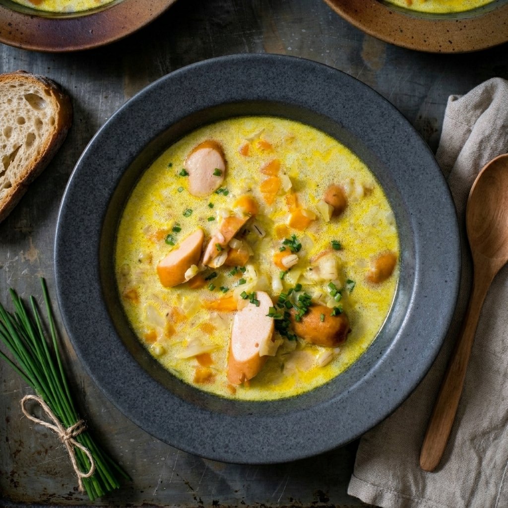 Graubünden Barley Soup with Frankfurters