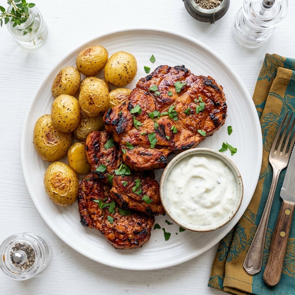 Pork Neck Steaks in Paprika-Beer Marinade