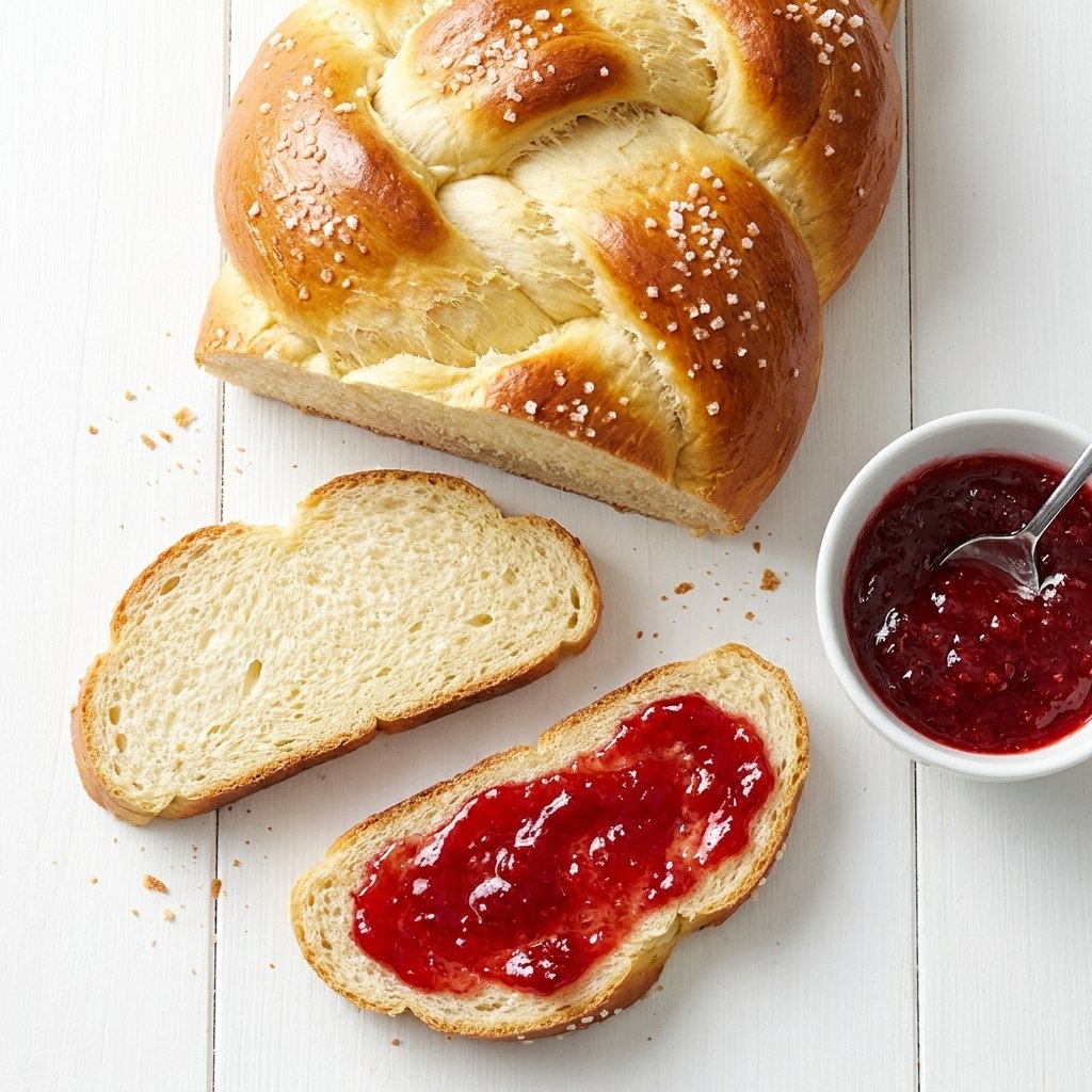 Braided Bread with Strawberry Confiture