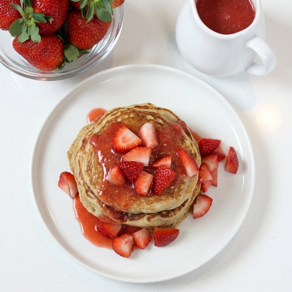 Strawberry Oat Pancakes