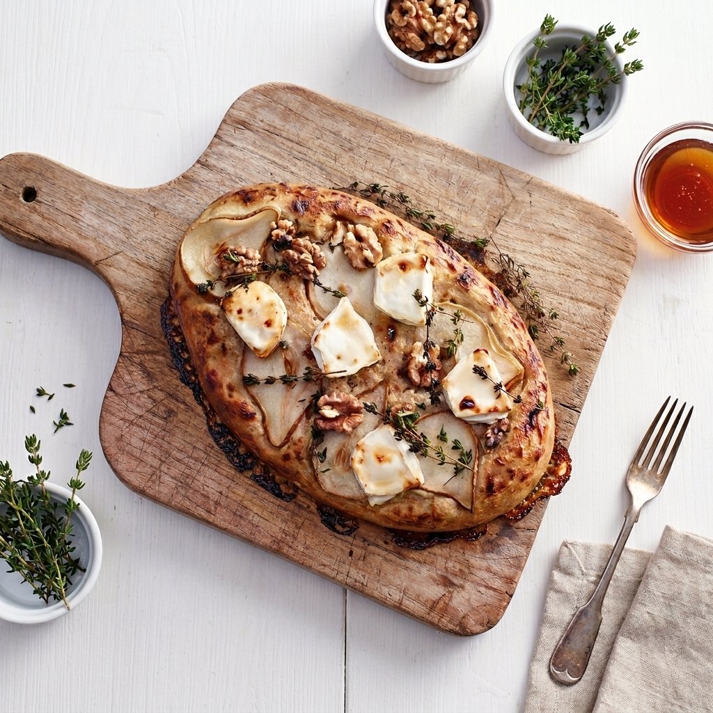 Flammkuchen with Pears and Goat Cheese