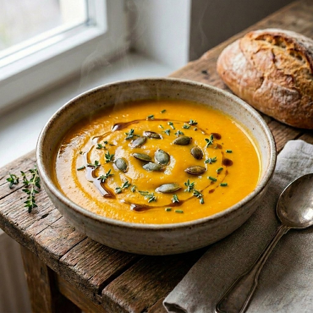 Pumpkin Soup with Roasted Seeds