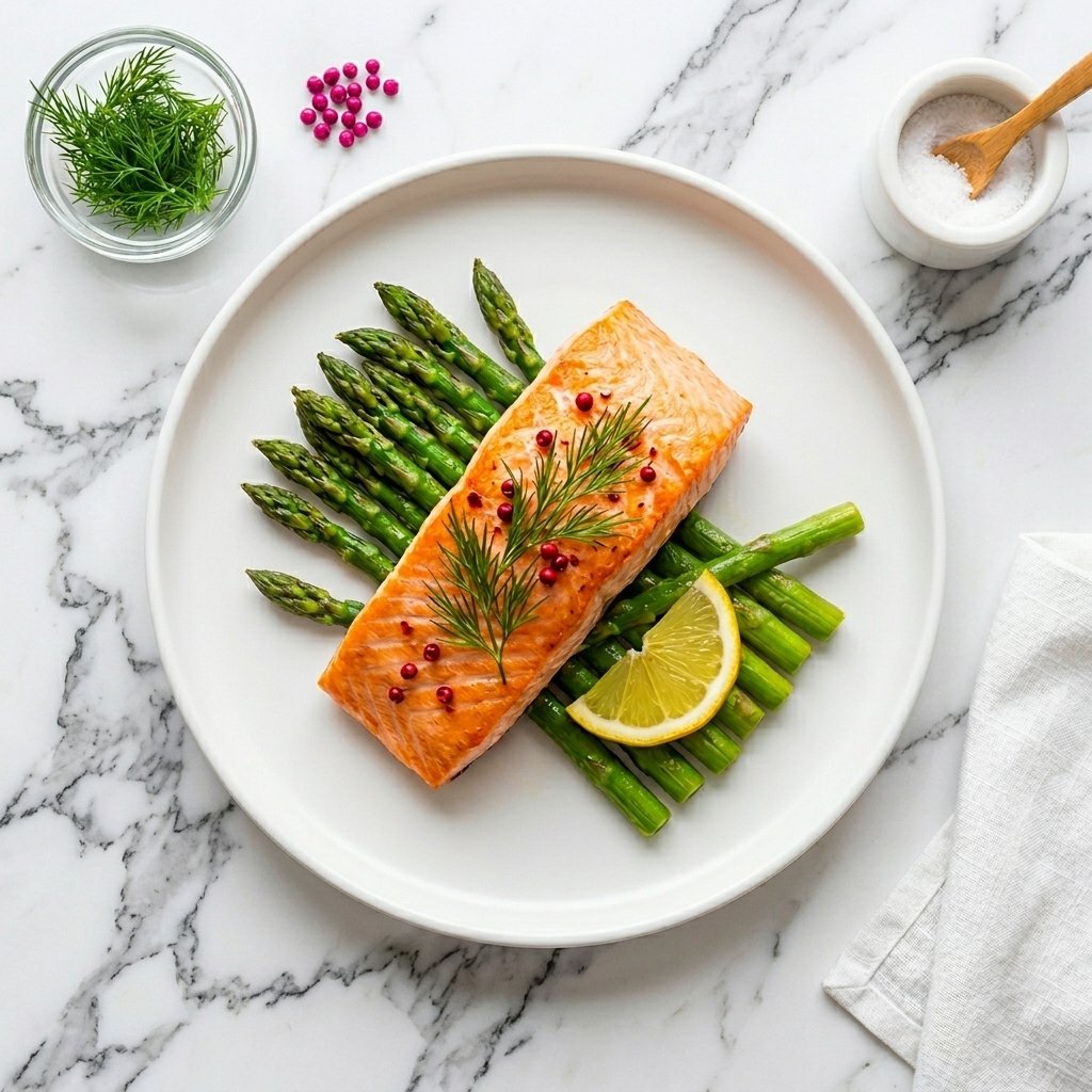 Lemon-Butter Asparagus with Pan-Seared Salmon