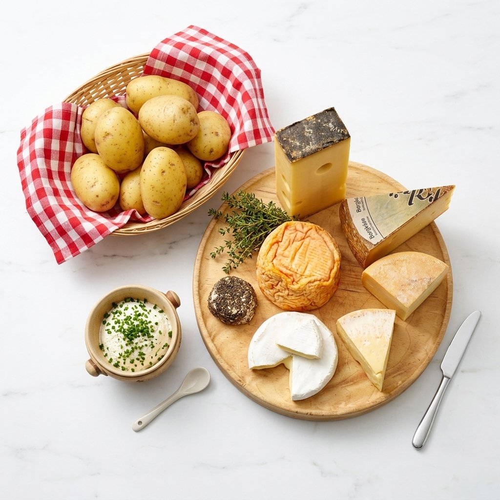 Gschwellti (Boiled Potatoes) with Cheese, Quark, Chives and Radishes
