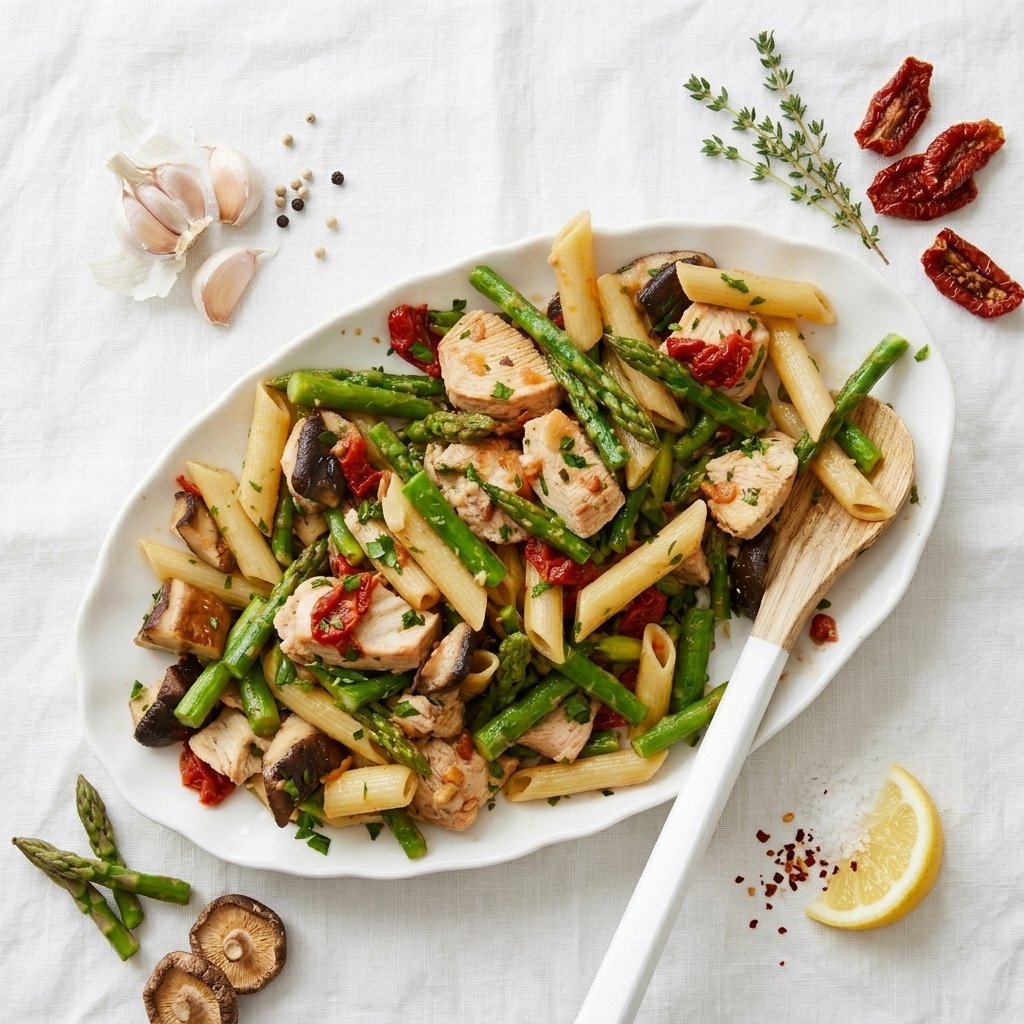 Asparagus & Roast Chicken Pasta Salad