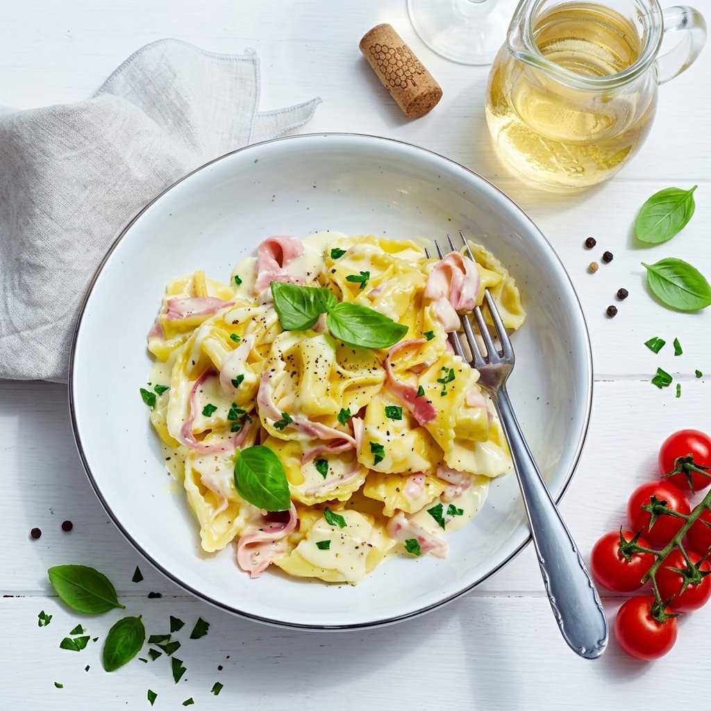 Tortellini with Ham Cream Sauce